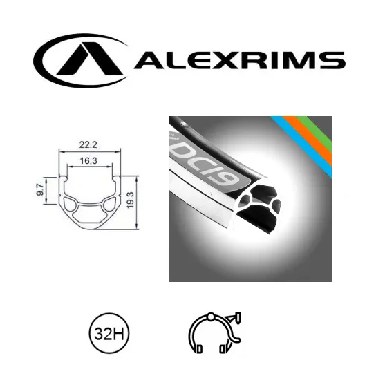 Alexrims Rim "DC19" 32 Hole - Black - Image 2