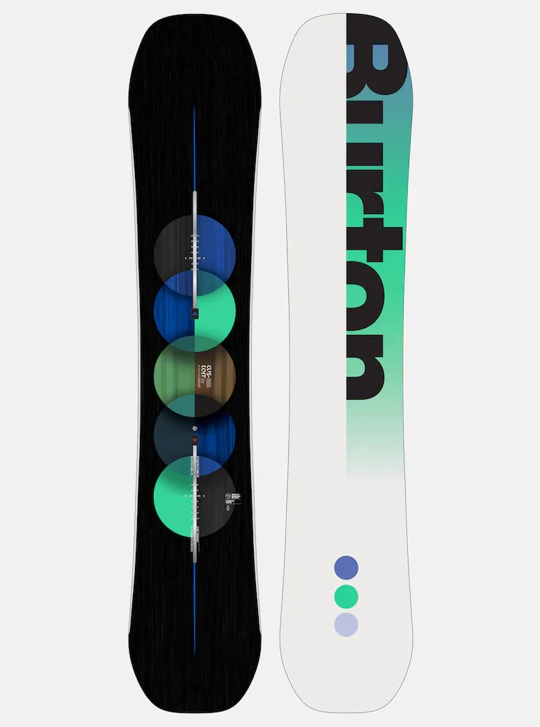 BURTON Board Custom Wide Graphic Black/Green/Blue