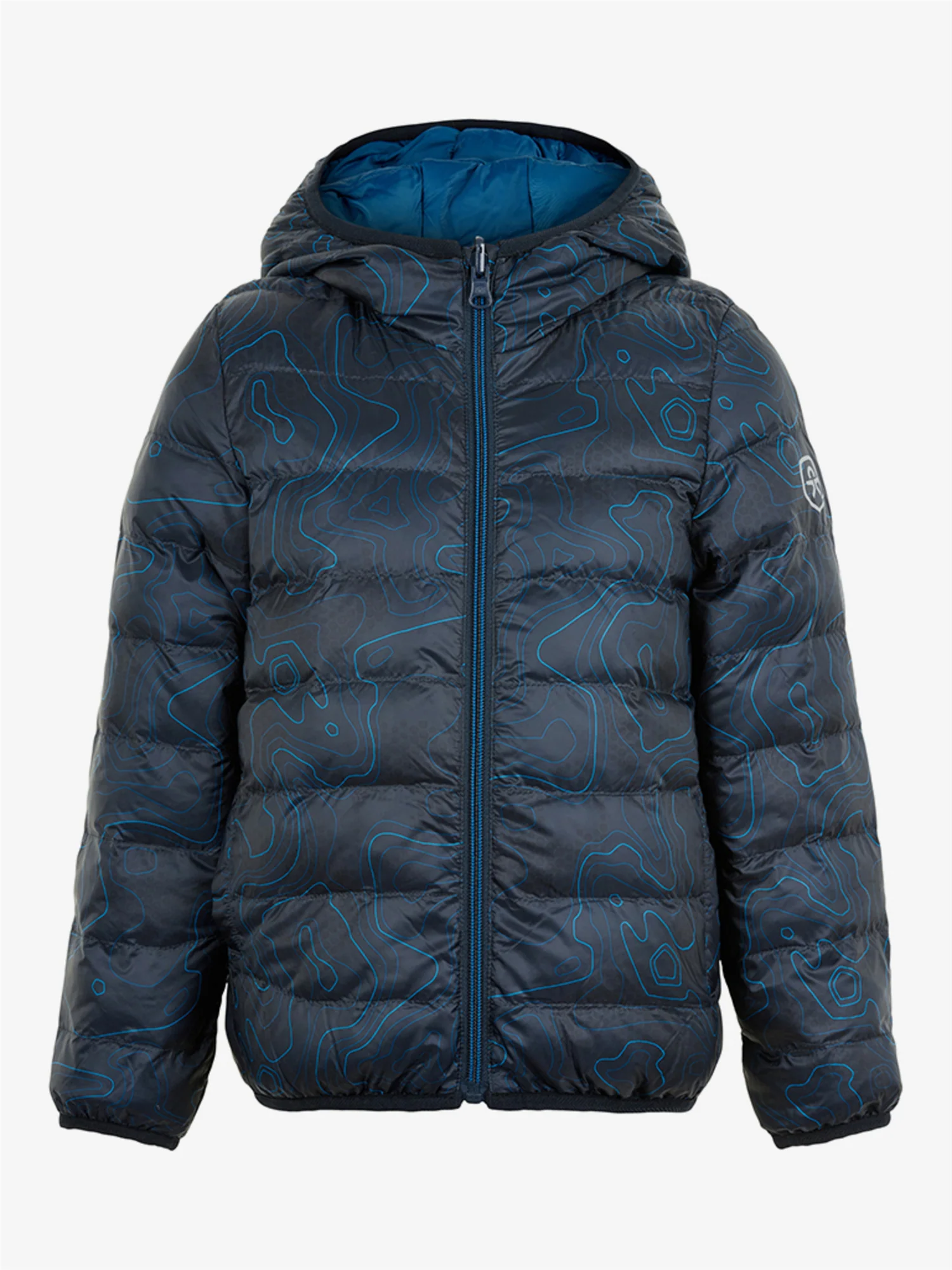 Color KIDS Winter Jacket Quilted Reversible AOP Dark Blue