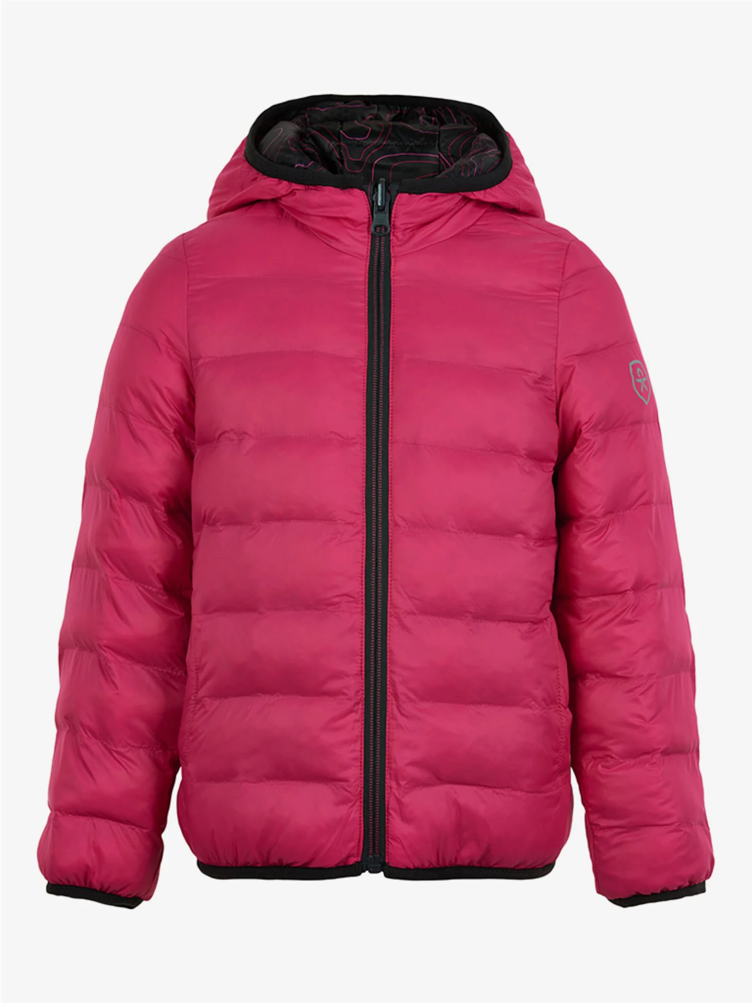 Color KIDS Winter Jacket Quilted Reversible AOP Violet/Pink - Image 2