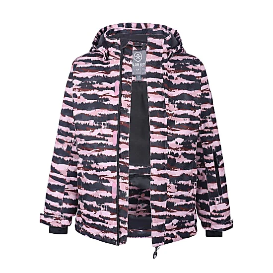 Color KIDS Winter Jacket Ski JKT AOP 4 Zephyr Pink/Black AF 10K - Image 3
