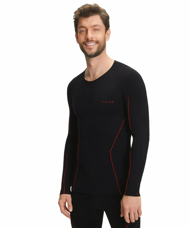 FALKE Thermo Shirt LS Warm Black/Red