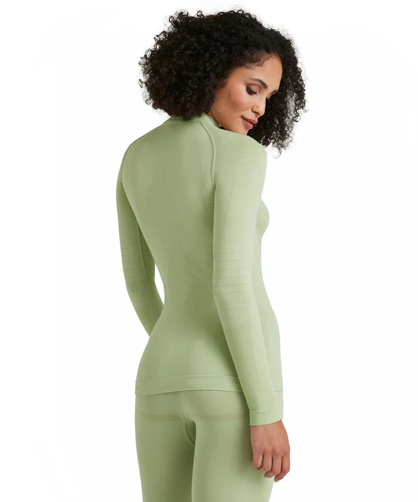 FALKE Thermo Shirt LS Women Warm Collar TF Light Green - Image 2