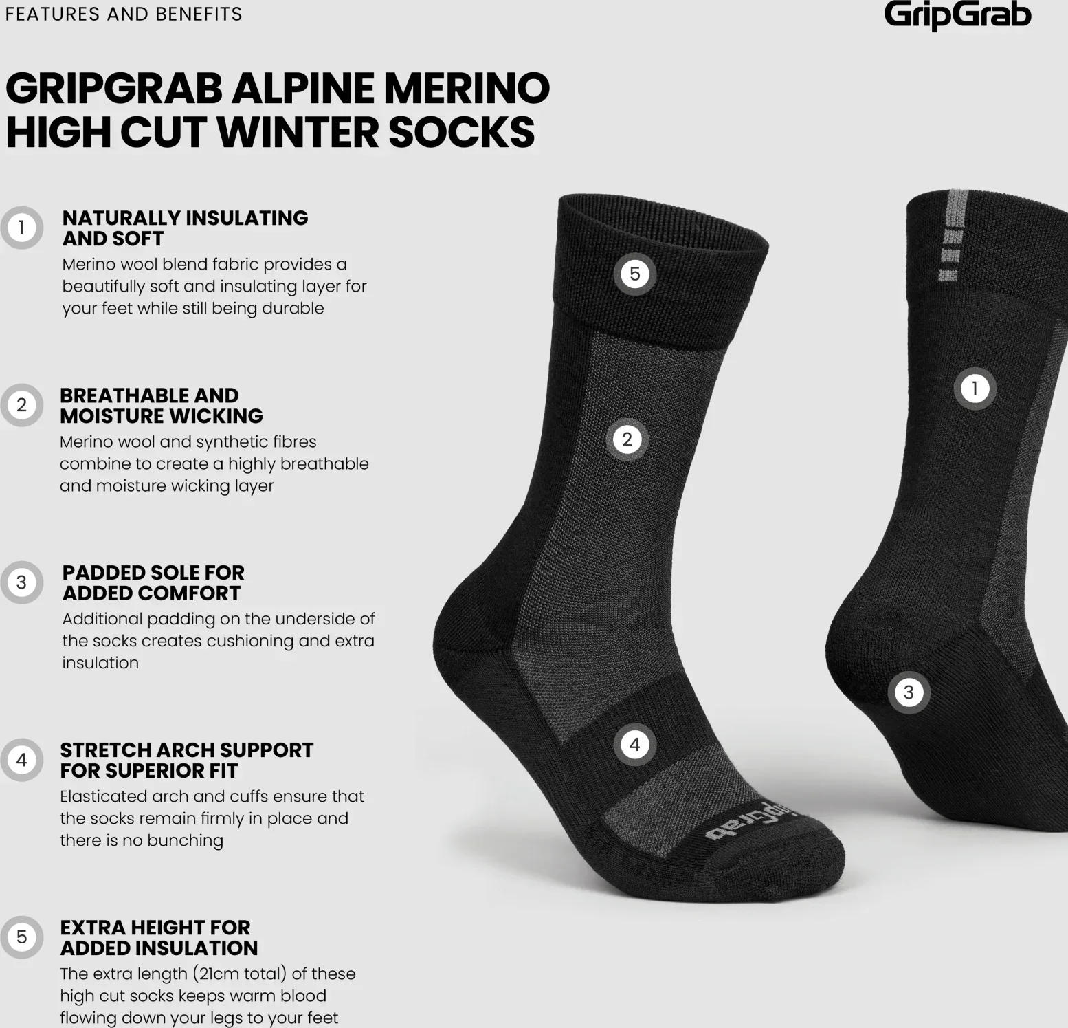 GripGrab Alpine Merino High Cut Winter Socks - Image 8