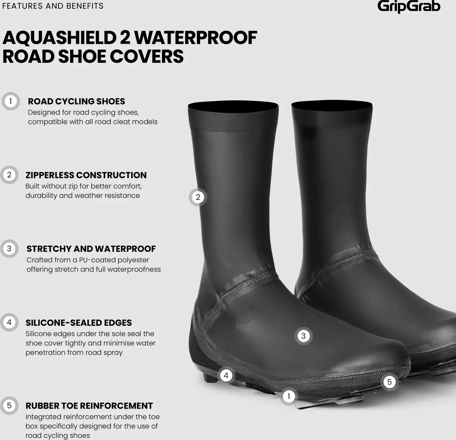 GripGrab AquaShield 2 Waterproof Road Shoe Covers - Image 7