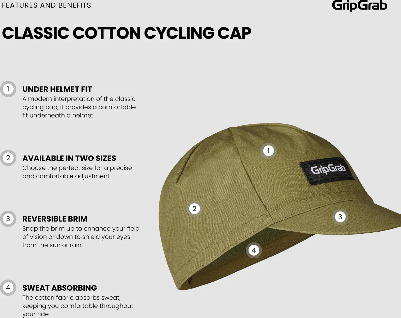 GripGrab Classic Cotton Cycling Cap - Image 6