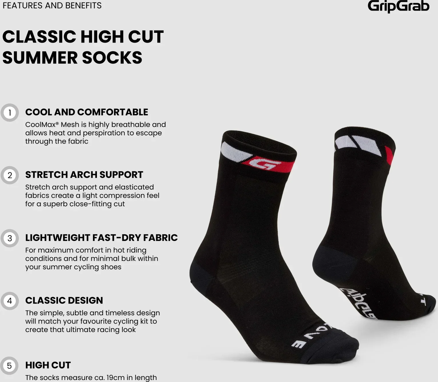 GripGrab Classic High Cut Summer Socks - Image 4