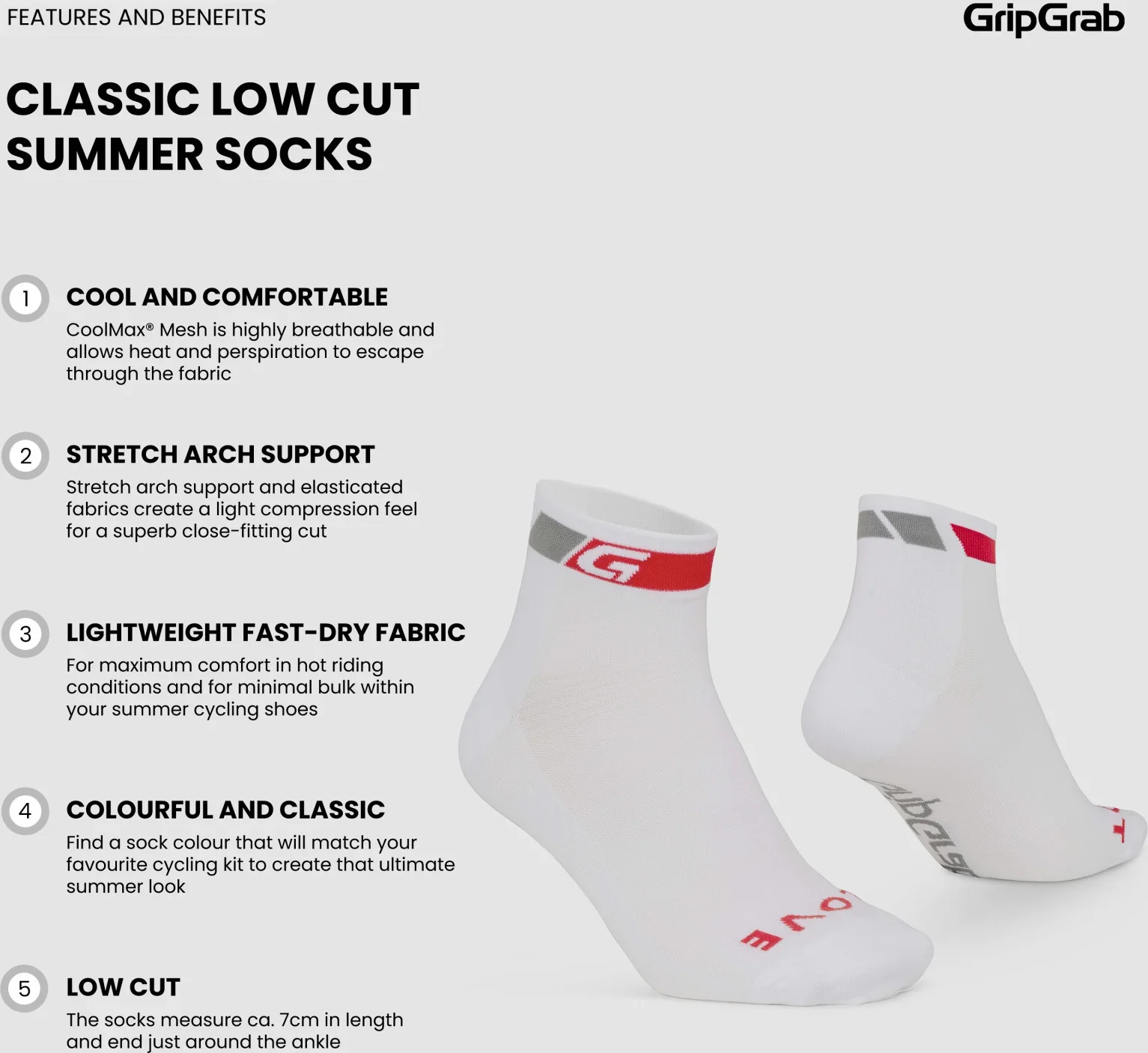 GripGrab Classic Low Cut Summer Socks - Image 6