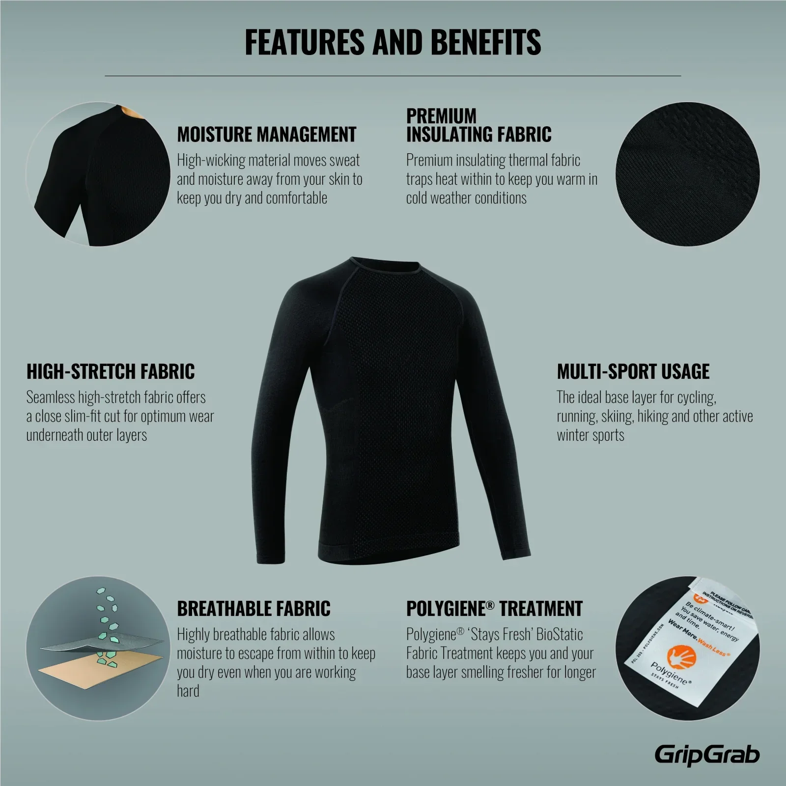 GripGrab Expert 2 Thermal Seamless Long Sleeeve Base Layer - Image 7