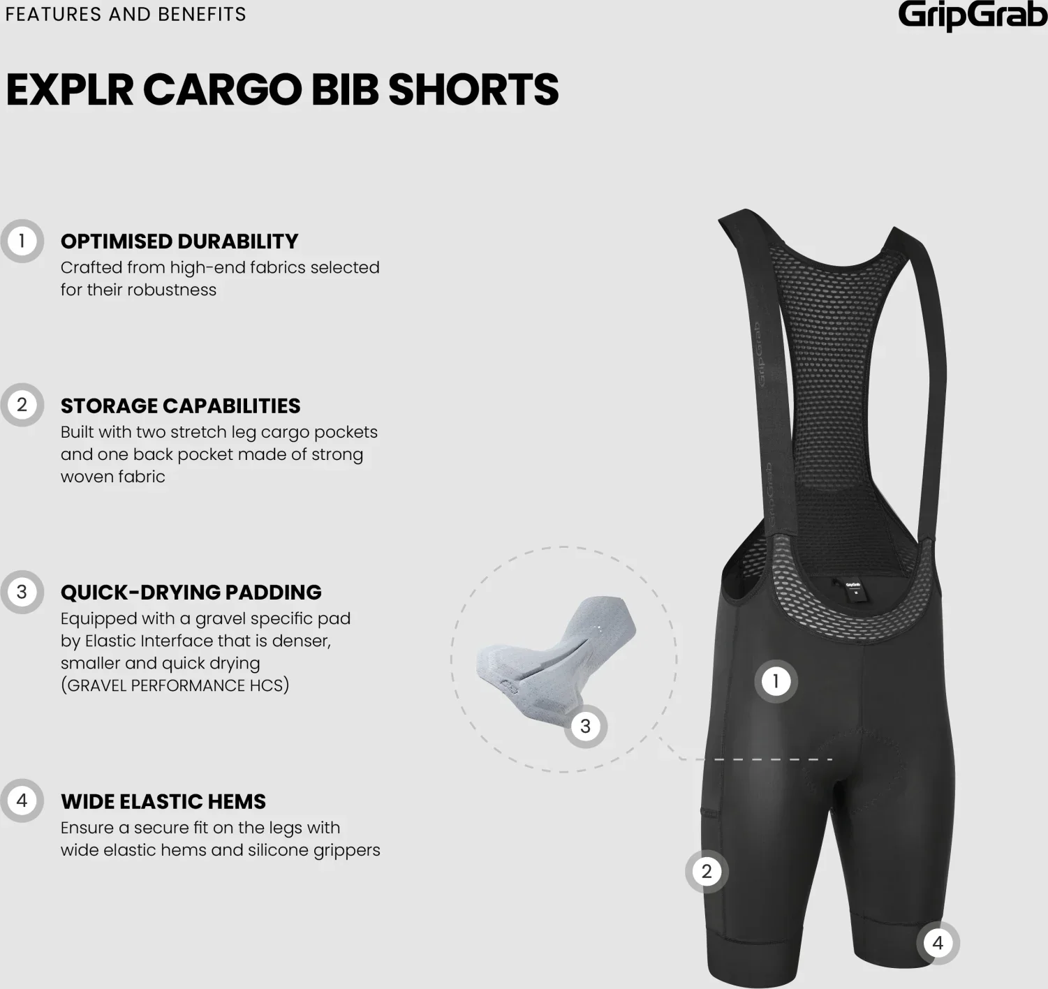 GripGrab EXPLR Cargo Bib Shorts - Image 6