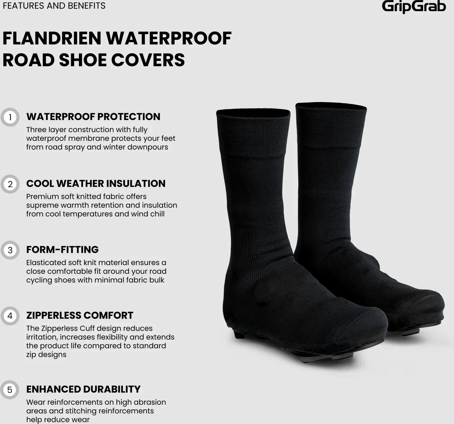 GripGrab Flandrien Waterproof Road Shoe Covers - Image 5