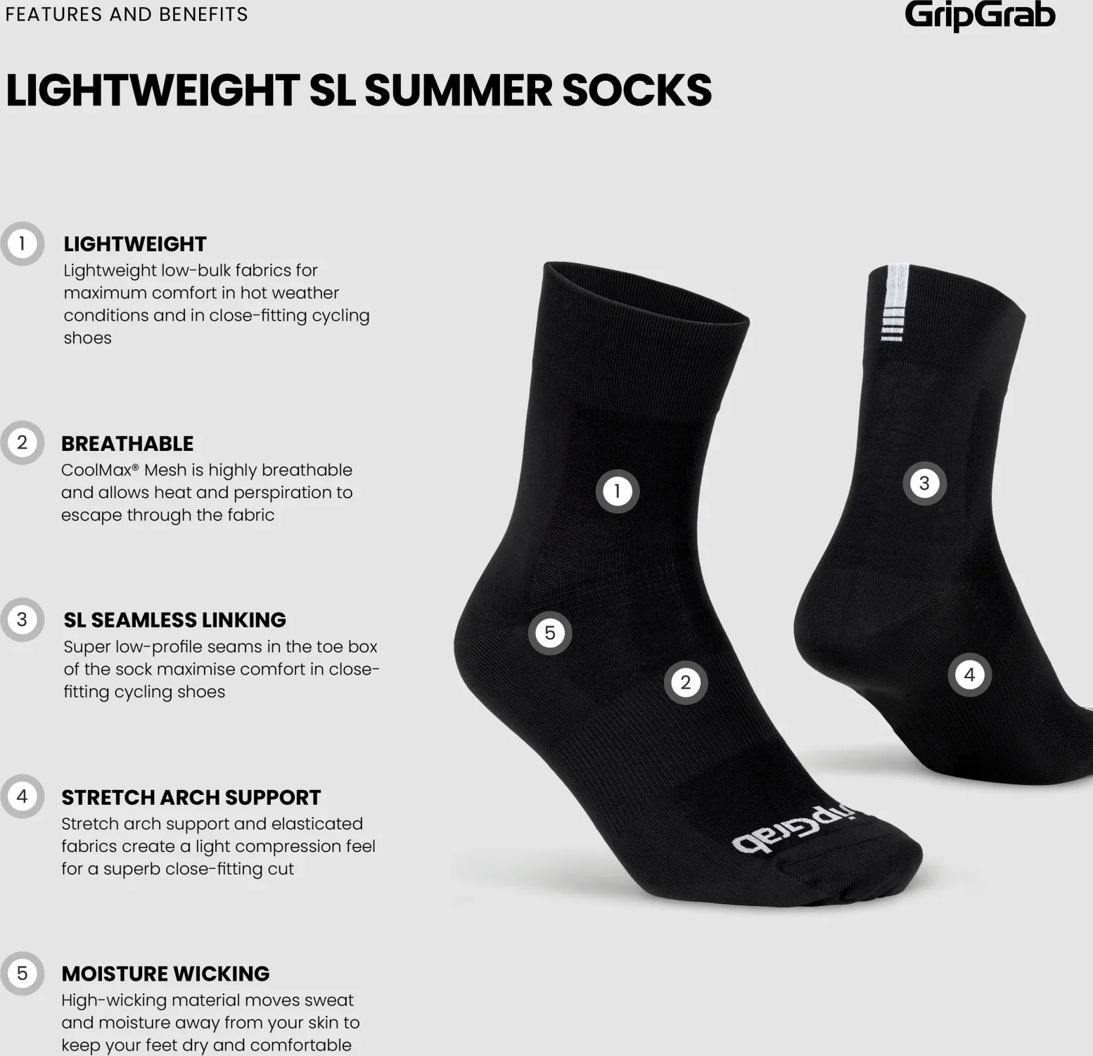 GripGrab Lightweight SL Regular Cut Summer Socks 3-Pack - Image 6
