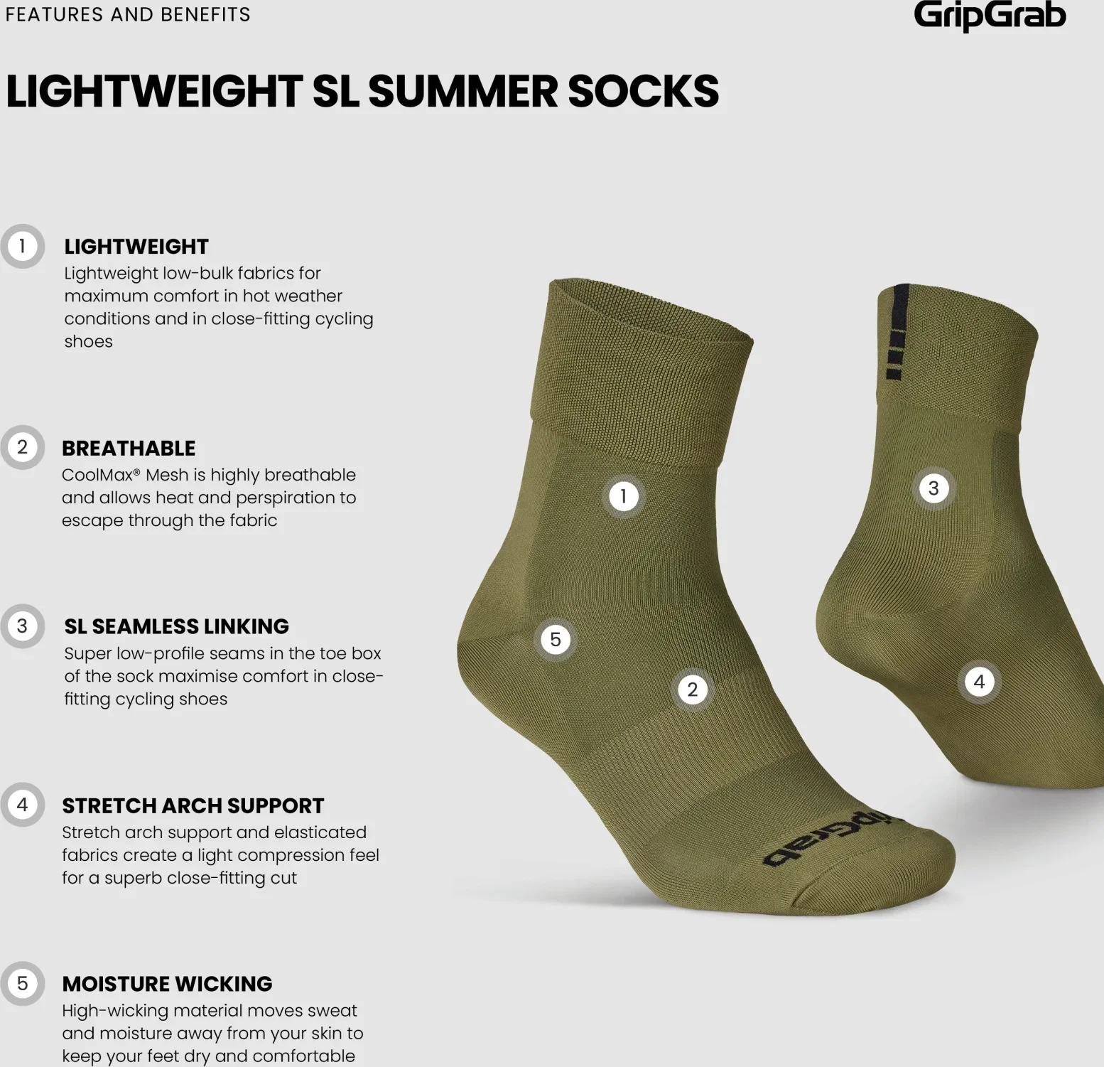 GripGrab Lightweight SL Regular Cut Summer Socks - Image 8