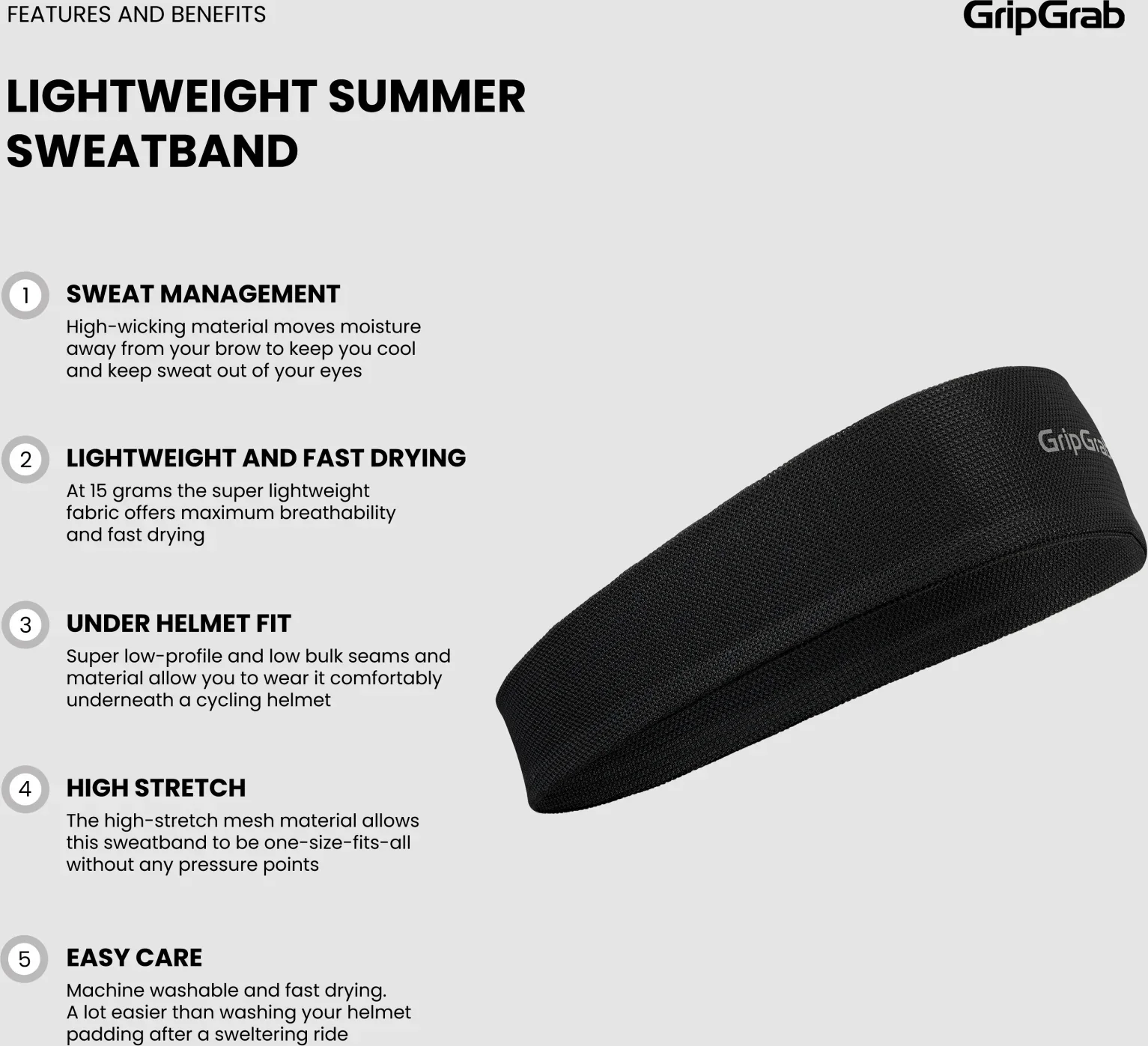 GripGrab Lightweight Summer Sweatband - Image 5