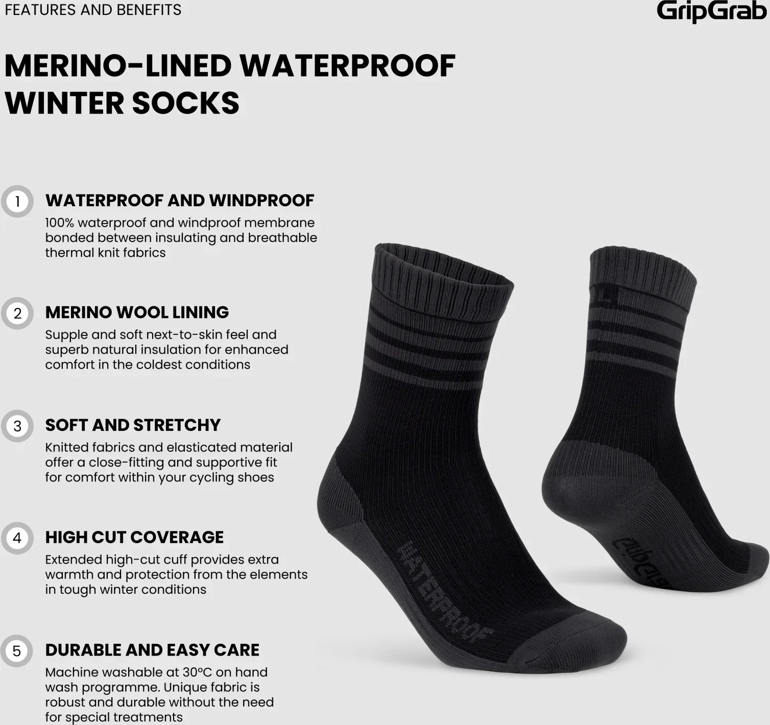 GripGrab Merino-Lined Waterproof Winter Socks - Image 4