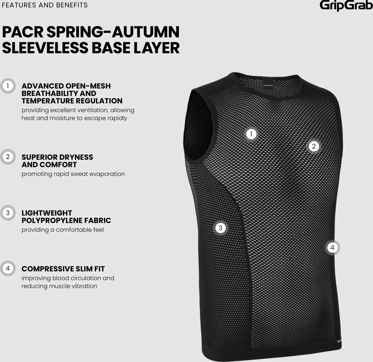 GripGrab PACR Spring-Autumn Sleeveless Base Layer - Image 7