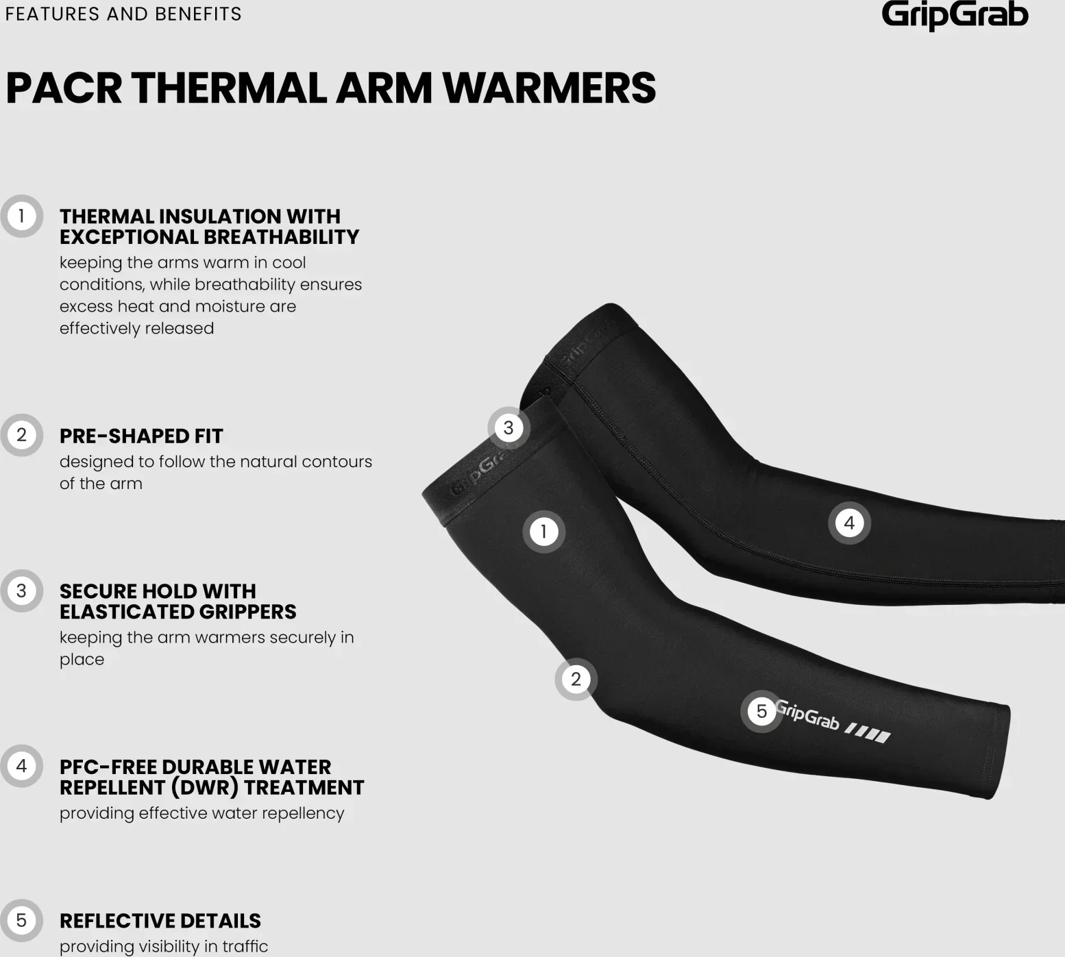 GripGrab PACR Thermal Arm Warmers - Image 3