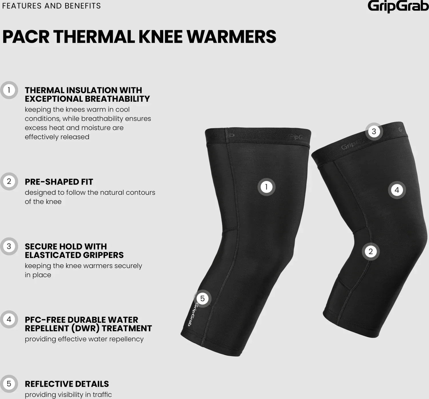 GripGrab PACR Thermal Knee Warmers - Image 3