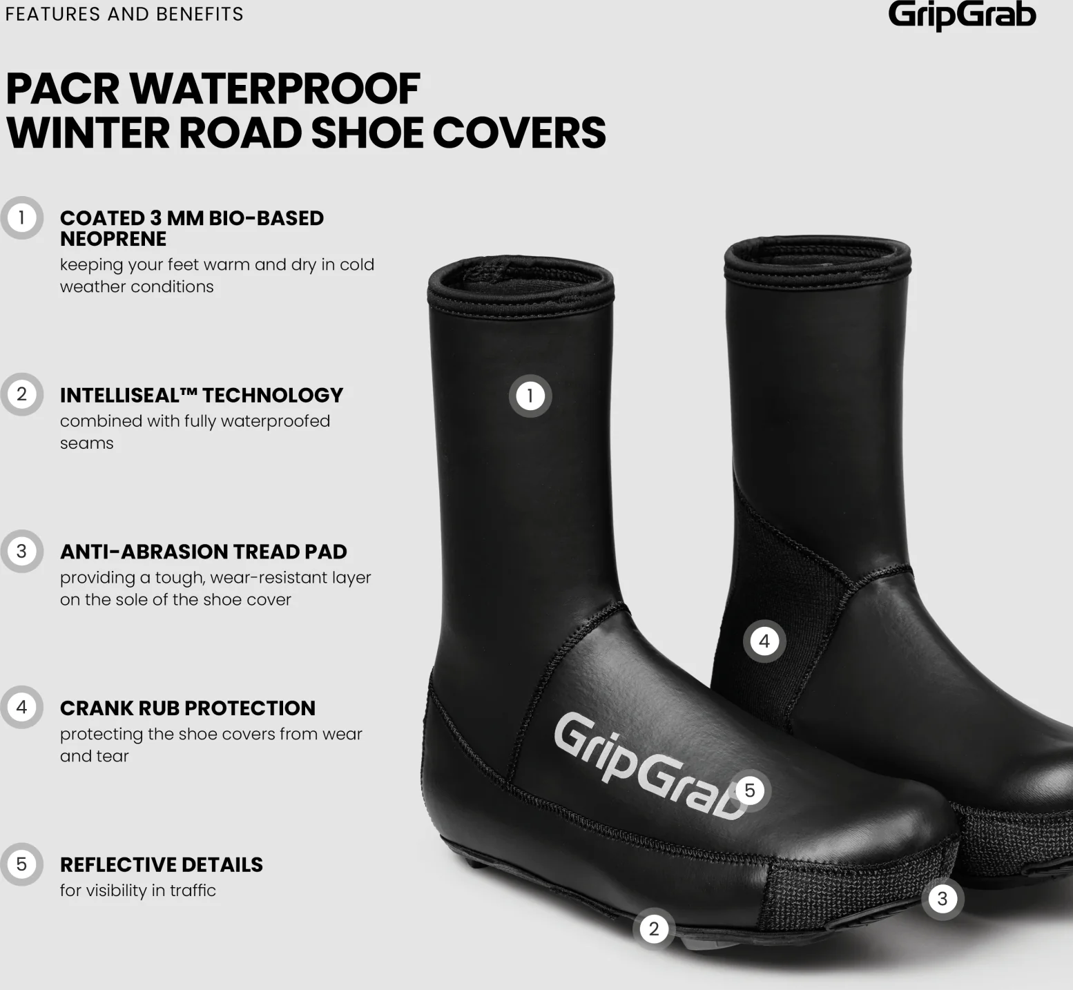 GripGrab PACR Waterproof Winter Road Shoe Covers - Image 7