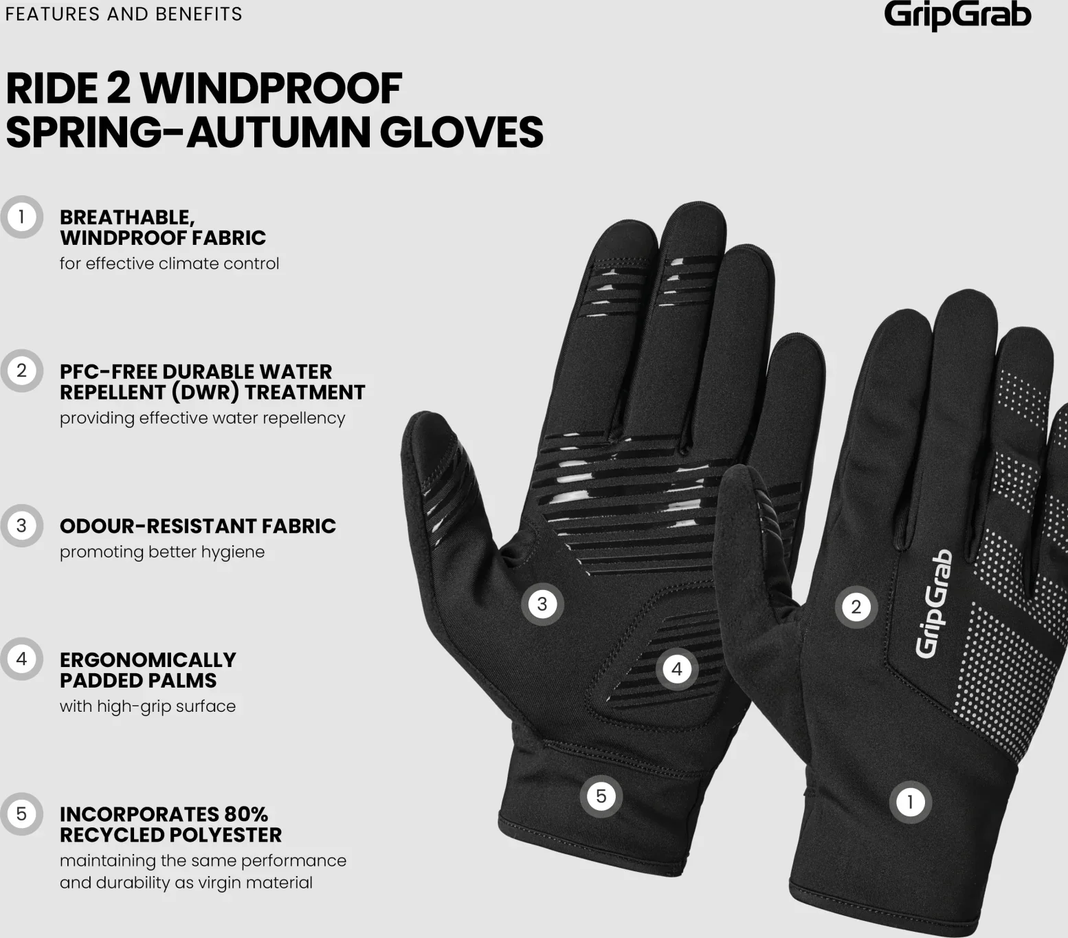 GripGrab Ride 2 Windproof Spring-Autumn Gloves - Image 7