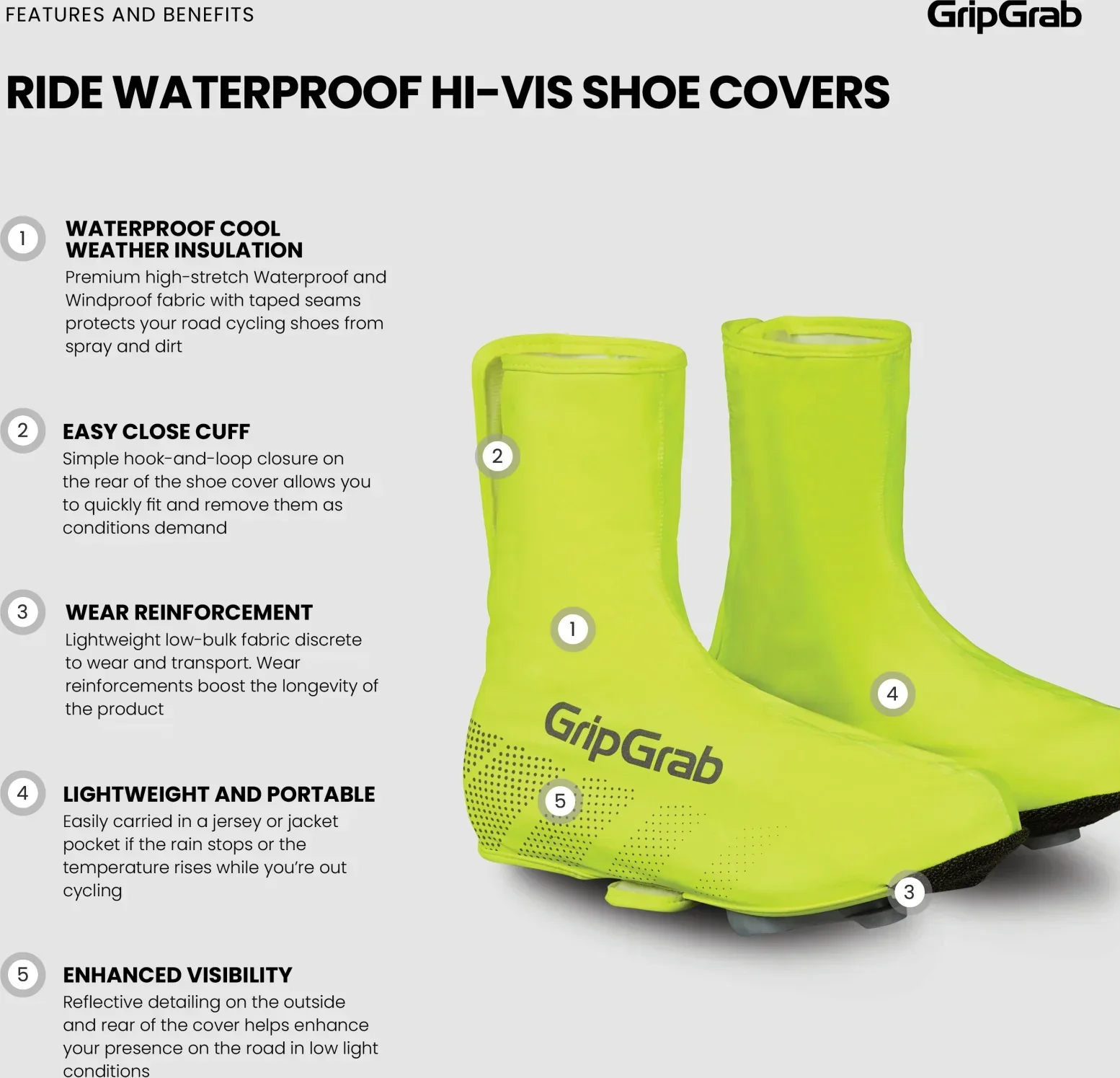 GripGrab Ride Hi-Vis Waterproof Road Shoe Covers - Image 6