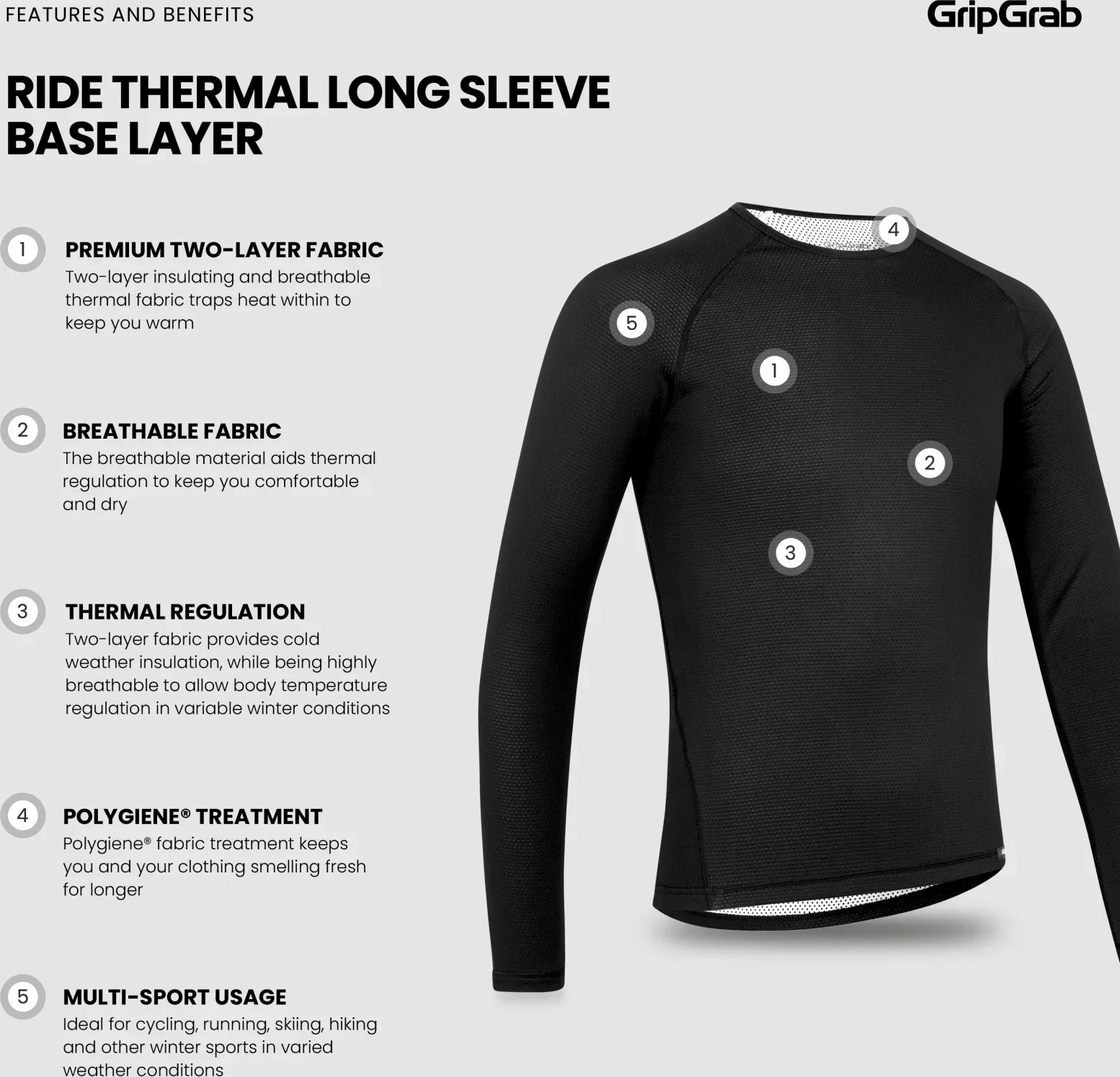 GripGrab Ride Thermal Long Sleeve Base Layer - Image 6