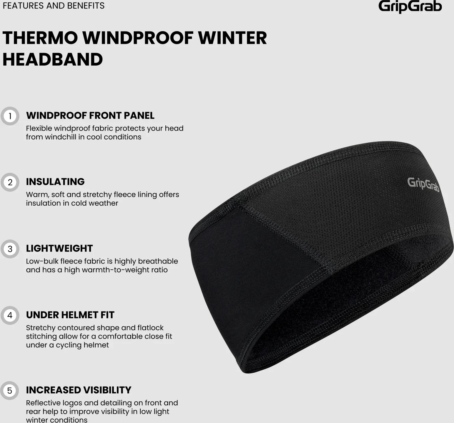GripGrab Thermo Windproof Winter Headband - Image 5