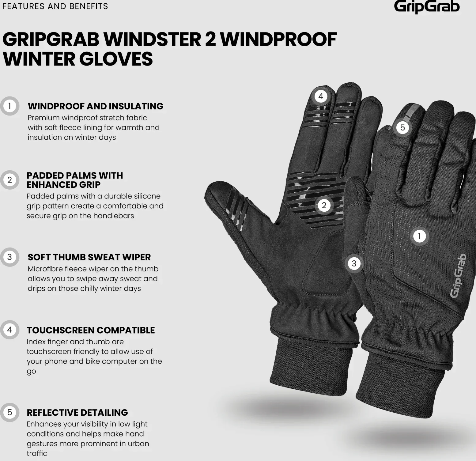 GripGrab Windster 2 Windproof Winter Gloves - Image 7