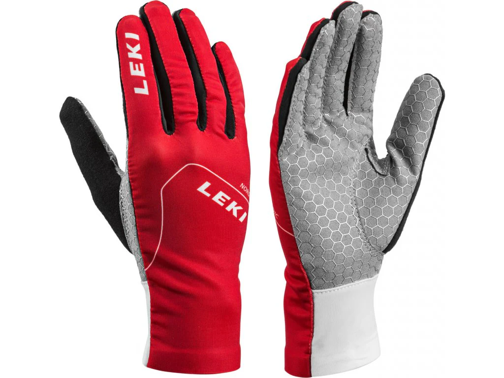LEKI Nordic Slope JR cross-country ski gloves red/wht/grey