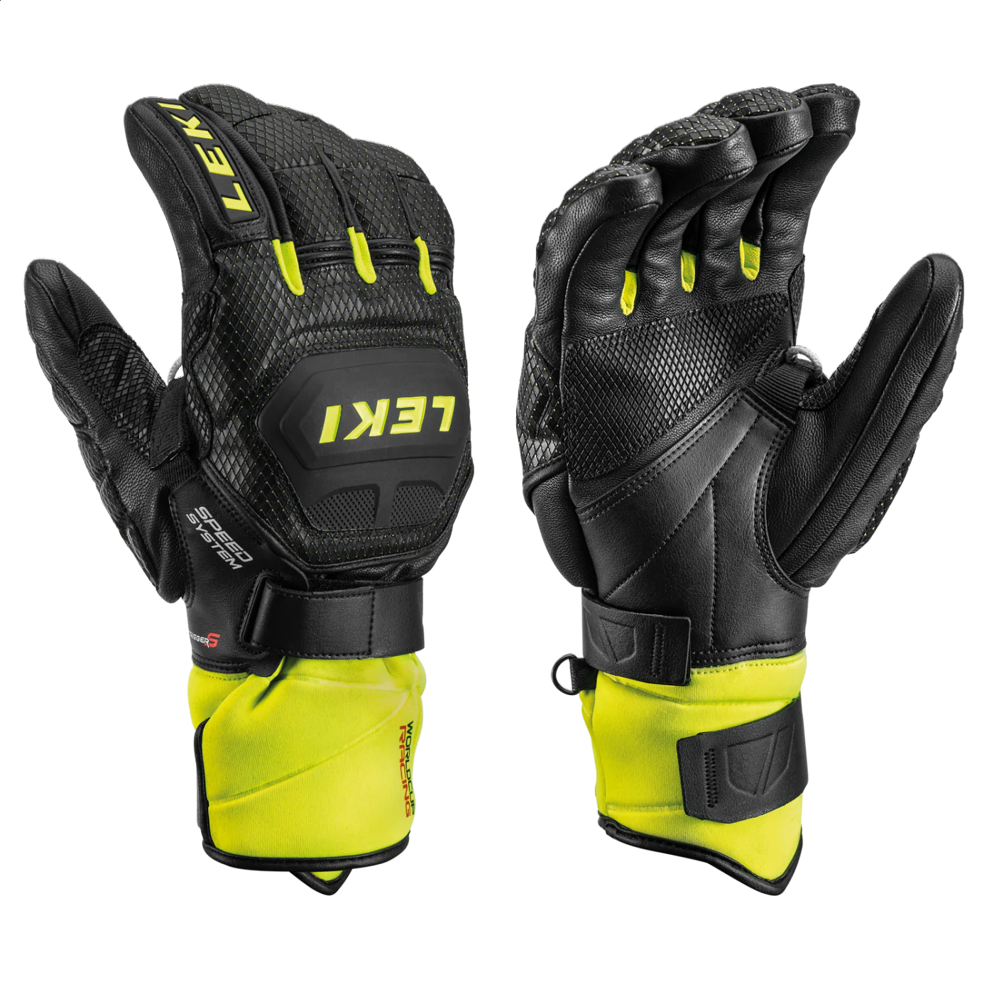 LEKI gloves WC Race Flex S JR black/yellow