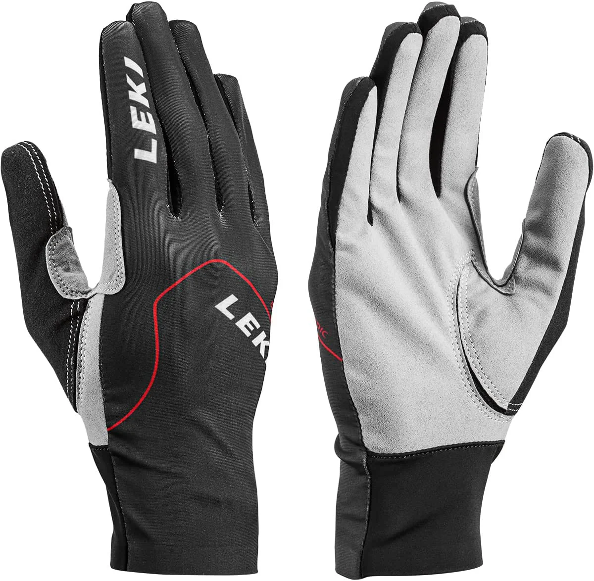LEKI XC Skiing Gloves Nordic Skin Black/Red