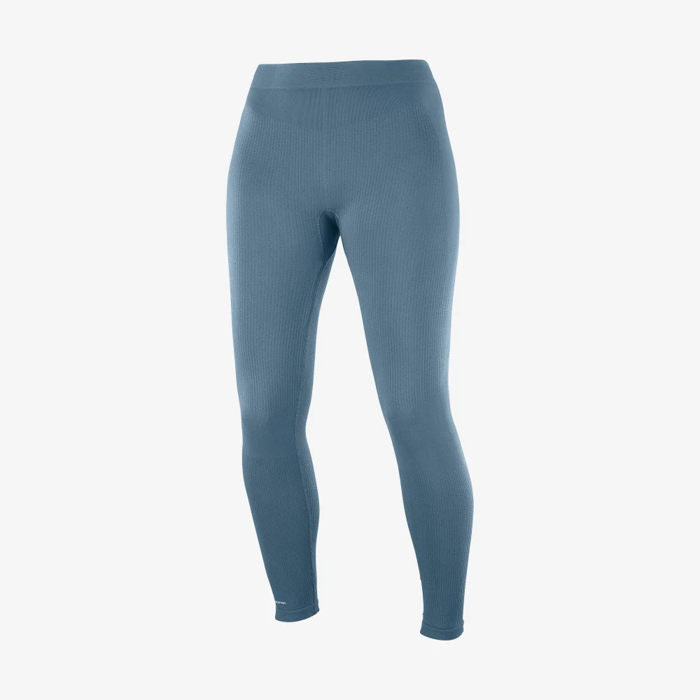 SALOMON thermal pants Sntial Warm Seamless Tight W blue