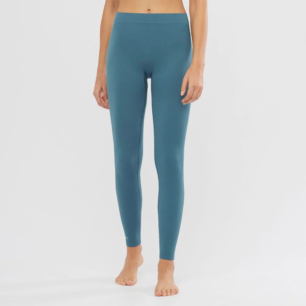 SALOMON thermal pants Sntial Warm Seamless Tight W blue - Image 3