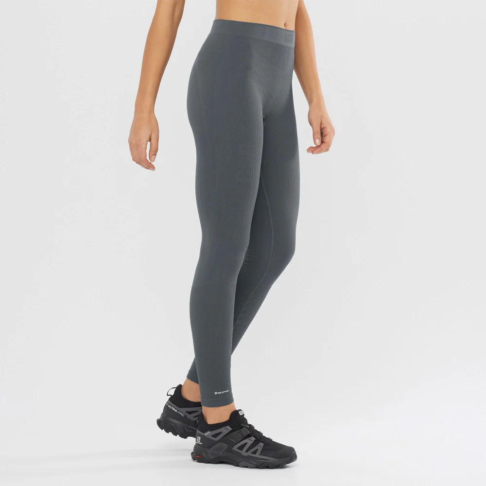 SALOMON thermal pants Sntial Warm Seamless Tight W dark grey - Image 3