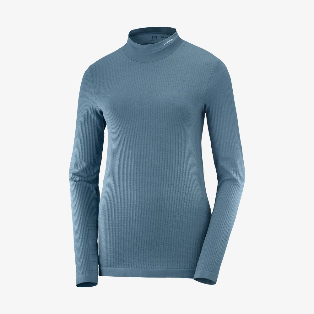 SALOMON thermo shirt LS Sntial Warm Top W dark blue