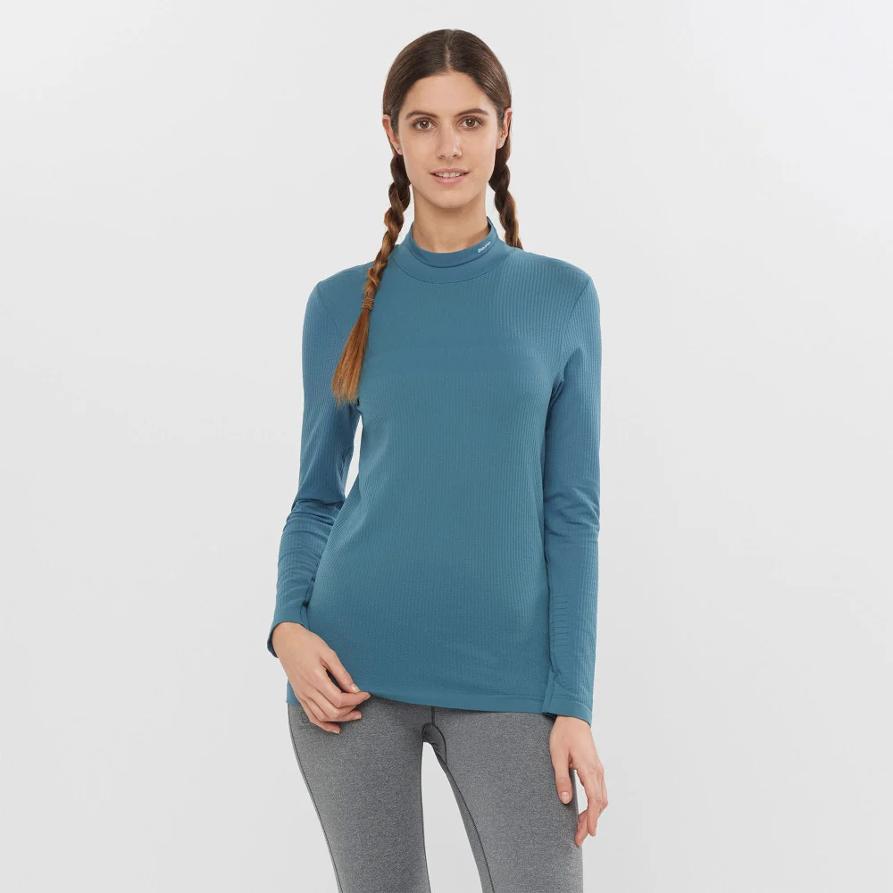 SALOMON thermo shirt LS Sntial Warm Top W dark blue - Image 2