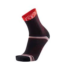 SILK socks Winter Run black/red