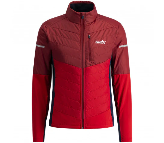 SWIX cross-country ski jacket Dynamic Hybrid Insulated dark red/red