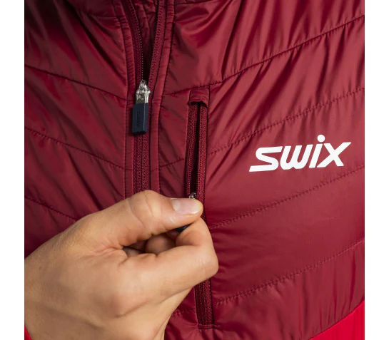 SWIX cross-country ski jacket Dynamic Hybrid Insulated dark red/red - Image 3