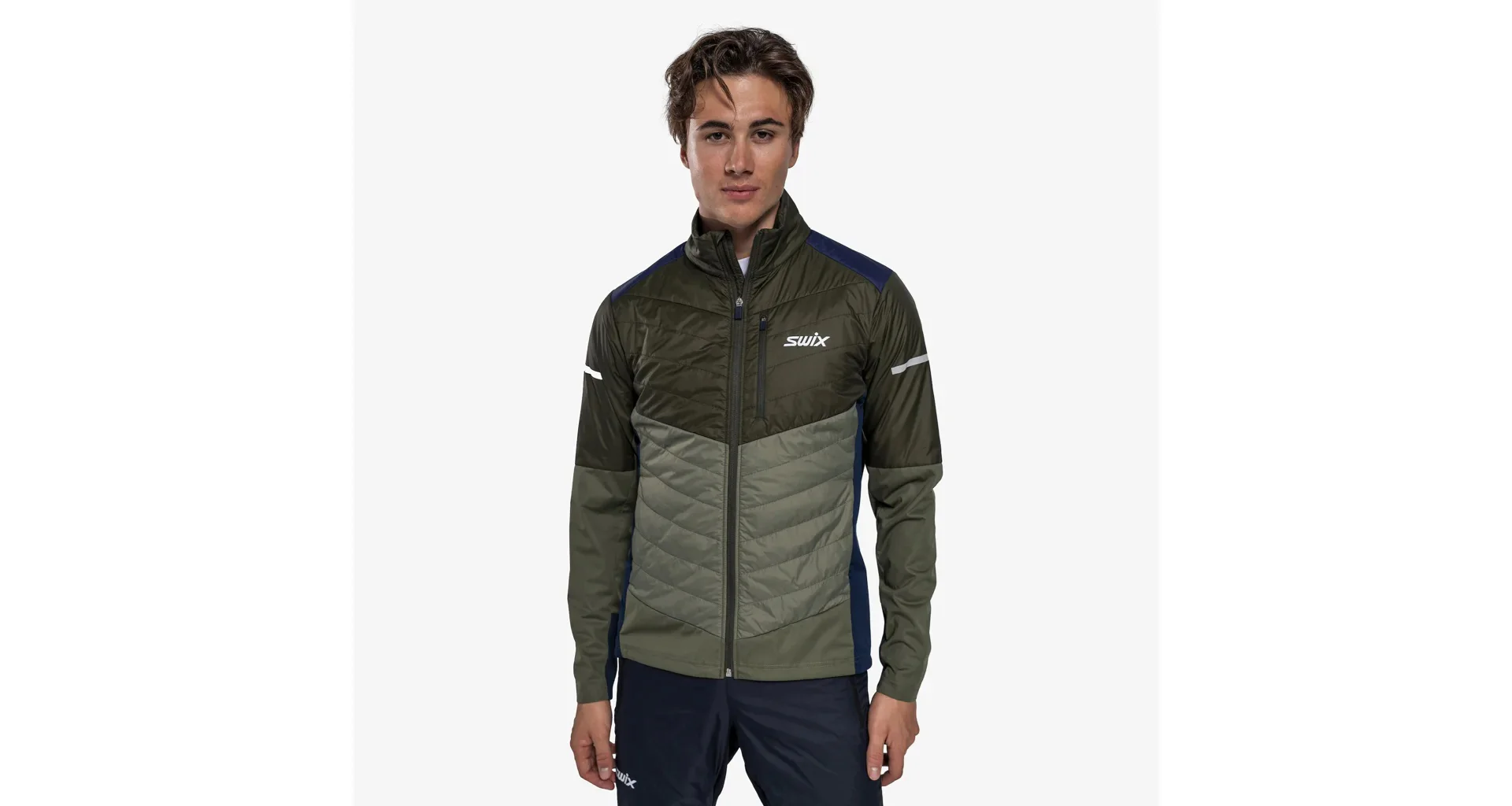 SWIX Dynamic Hybrid Insulated cross-country ski jacket olive green/dark green