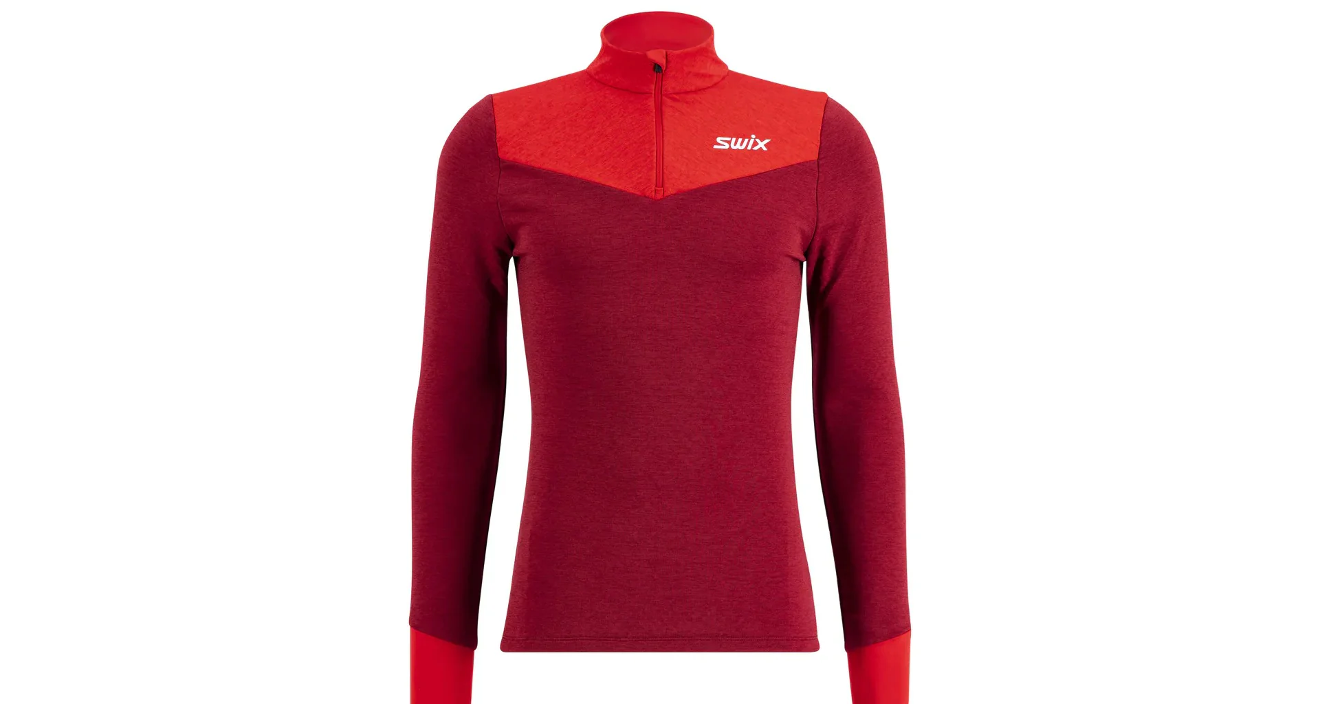 SWIX Dynamic Nordic Midlayer half zip rhubarb red/swix red cross-country ski jacket