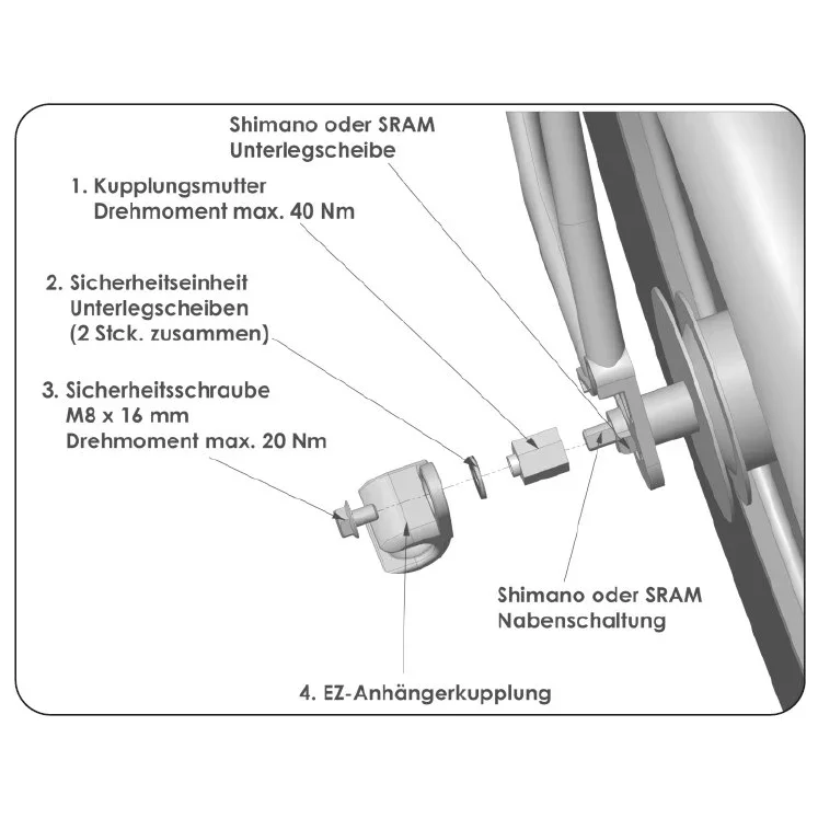 THULE Internal Hub Hitch Adapter 3/8"