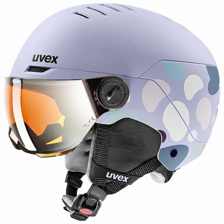 Uvex Helmet Rocket Jr Visor Cool Lavender Abstract Matt