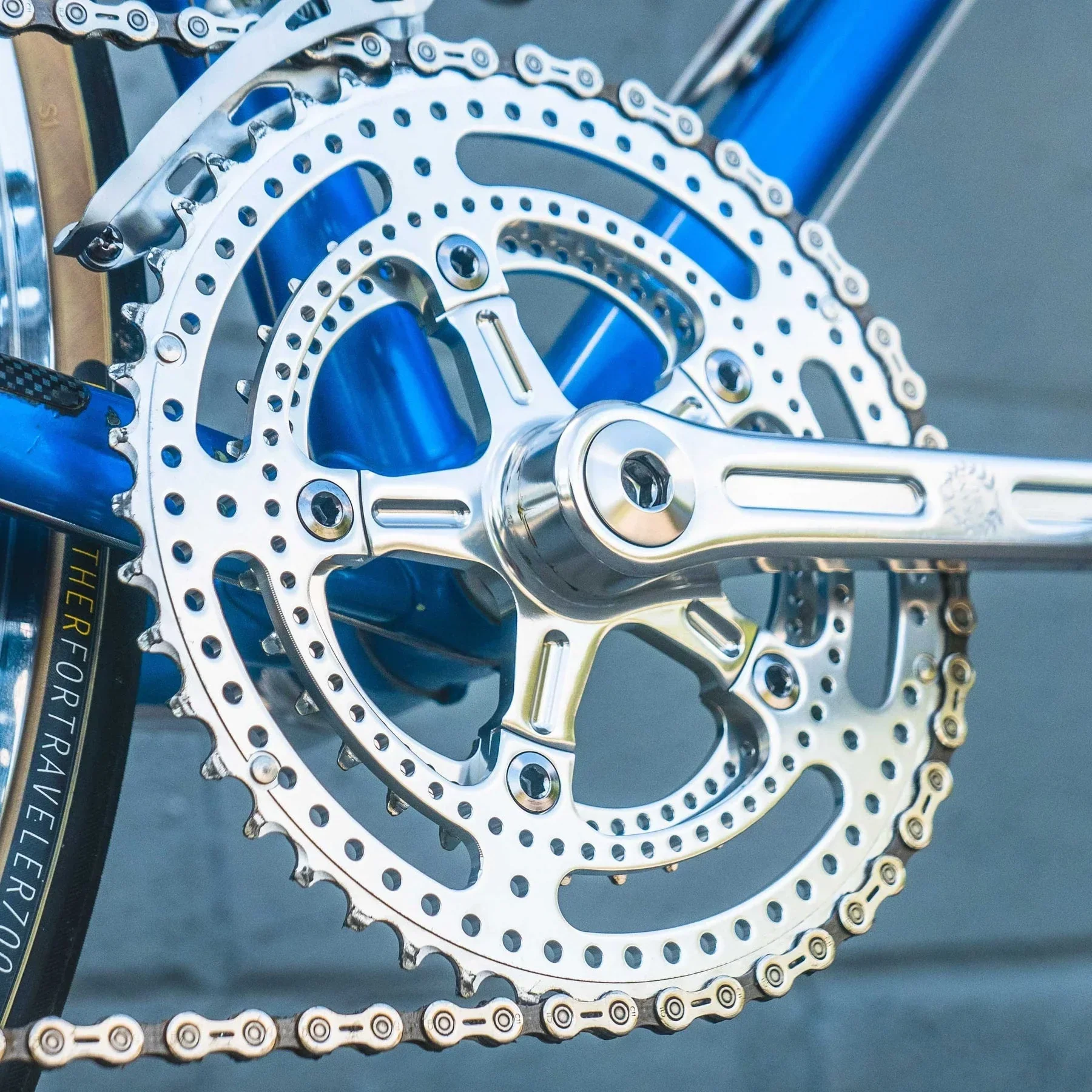 Velo Orange Grand Cru Drillium 110 Fluted Double Crankset - Image 2